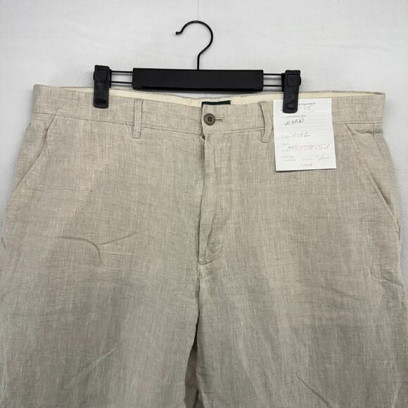 J Crew Linen Pants Men's 36 FITS 38x32 Beige Trousers Baird Mcnutt Lightweight - Picture 1 of 11